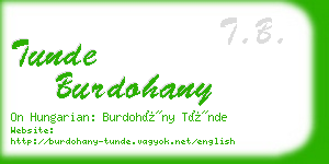 tunde burdohany business card